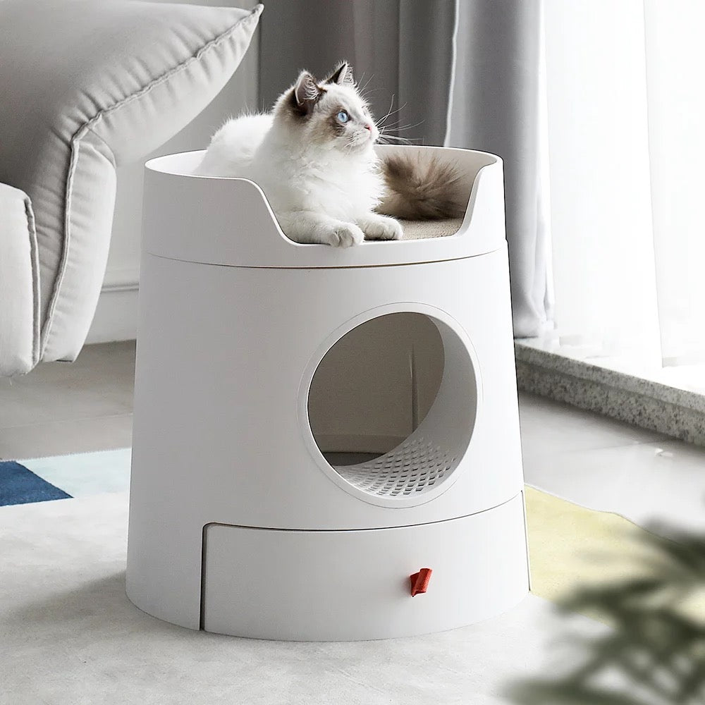 Design Katzentoilette Schloss 2-in-1